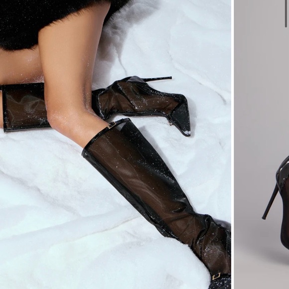 Windsor Shoes - Windsor Bold Statement Mesh Under-The-Knee Boots Brand New w Box 9